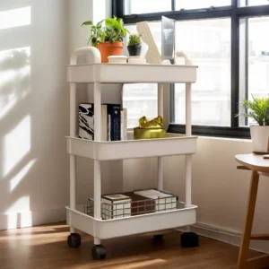 3-Tier Rolling Storage Cart – Multi-Purpose Organizer
