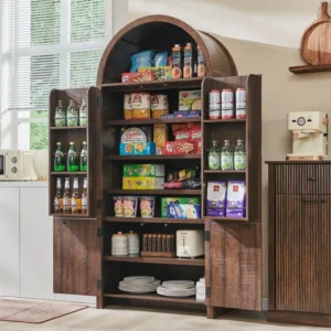 Fluted Kitchen Pantry Cabinet – 71" Tall