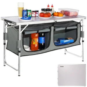 Camping Kitchen Table, Quick set-up Folding Camping Table MDF