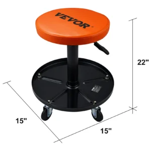 Mechanic Pneumatic Rolling Stool 250 LBS Rolling, with Padded Seat