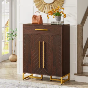 Shoe Cabinet with Doors – 20 Pair Storage with Drawer