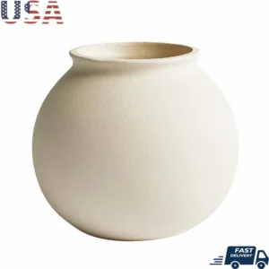 Matte Ceramic Round Vase Decorative Home Décor