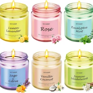 Aromatherapy Soy Candles Gift Set – 6 Pack