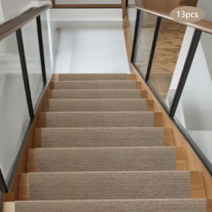 Non-Slip Stair Treads – 13 Piece Beige Set
